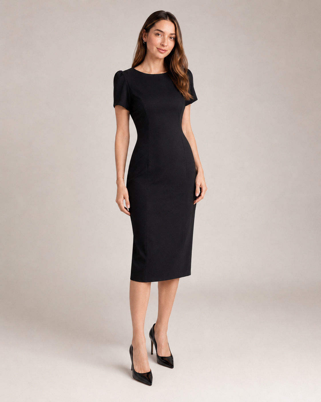 The Lily Midi dress, front view